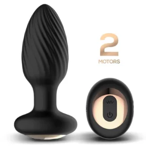 IY - Drago - Butt Plug Vibration, 360° Twister Movement with Remote Controle - Black