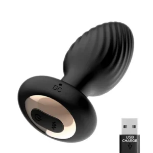 IY - Drago - Butt Plug Vibration, 360° Twister Movement with Remote Controle - Black