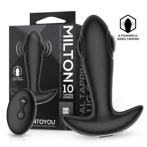 IY - Milton -Dual Tapping Anal Plug with Remote Control - Black
