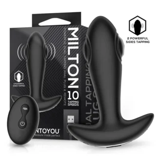 IY - Milton -Dual Tapping Anal Plug with Remote Control - Black