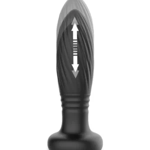 IY - Tainy - Thrusting Led Lighted Anal Plug with Remote Control - Black