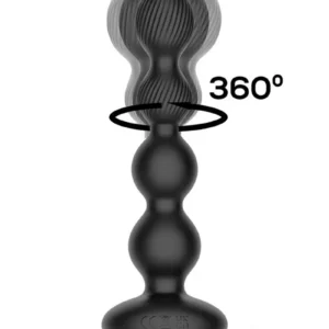 IY - Mouve - Butt Plug with Waving and Vibration with Remote Control, 2 Motors - Black