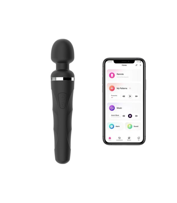 Lovense Domi 2 - Vibrator Wand , Aparat de Masaj cu Smart App, Bluetooth, Music Sync