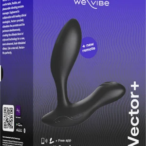 We-Vibe Vector + – Vibrator Stimulator Prostata, 6 moduri de vibratie, Control prin Aplicatie, Ø 3 cm, Negru