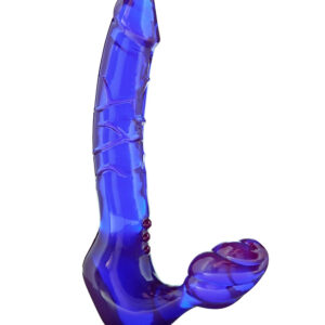 ToyJoy Bend Over Boyfriend – Strap On Dublu cu Dildo Realist, Mov, 20,5 cm, Ø 4 cm