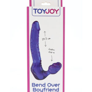 ToyJoy Bend Over Boyfriend – Strap On Dublu cu Dildo Realist, Mov, 20,5 cm, Ø 4 cm