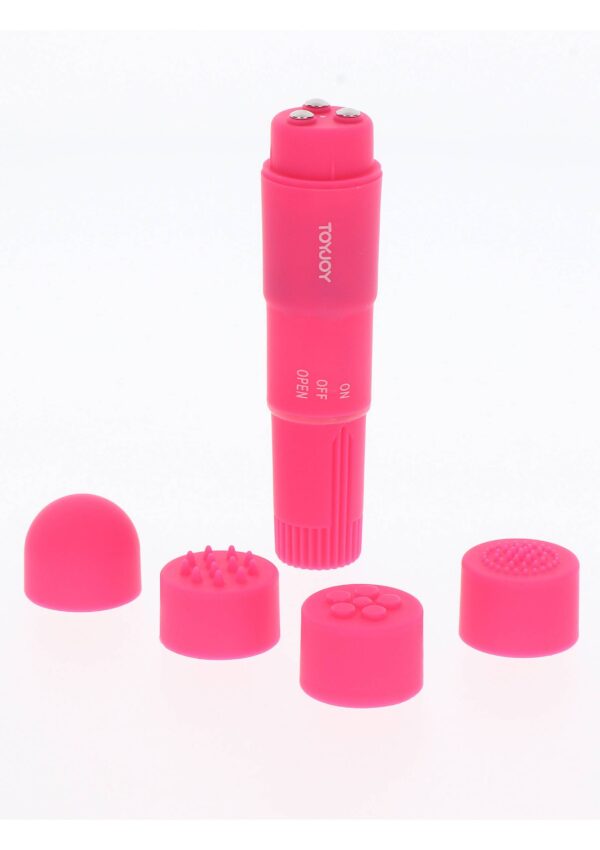 ToyJoy Funky Massager – Mini Vibrator Wand, TPE moale, Waterproof, Ø 2,5 cm, Roz