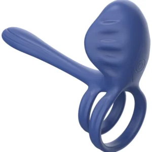 Xocoon Couples Slimline Vibrator Ring - Inel Vibrator, waterproof, pentru cupluri, Albastru