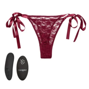 Remote Control Lace Thong Set – Chiloti cu vibrator, cu telecomanda, stimulator clitoris, 12 moduri vibratie
