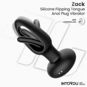 IY - Zack - Anal Plug with Flipping Tongue (with App Control) - Black