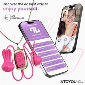 IY - Tickly - Nipple Clamps with Necklace (with App Control) - Pink