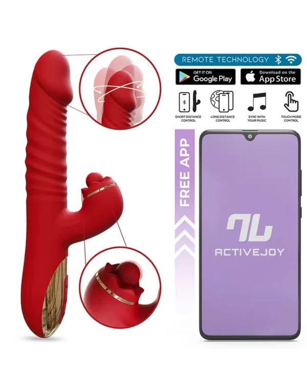 IY - Ascen -Rabbit Vibrator - Thrusting And Waving Vibrator with App - Red