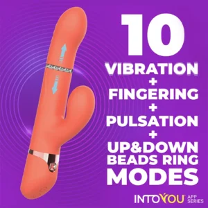 IY - Mindy - Rabbit Vibrator with Beads and App - Orange