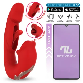 IY - Mouty - Biting & Flipping Rabbit Vibrator with App - Red