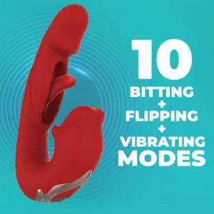 IY - Mouty - Biting & Flipping Rabbit Vibrator with App - Red