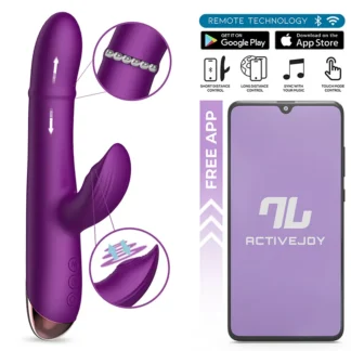 IY - Sendel - Rabbit Vibrator with Beads Ring and App - Purple