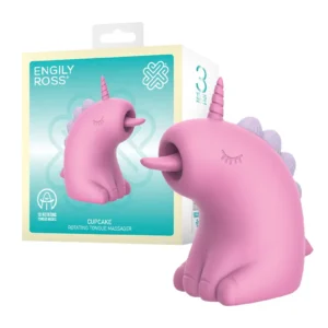 ER - Cupcake Unicorn - 360° Rotating Tongue Massager - Pink