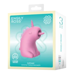 ER - Cupcake Unicorn - 360° Rotating Tongue Massager - Pink