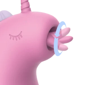 ER - Cupcake Unicorn - 360° Rotating Tongue Massager - Pink