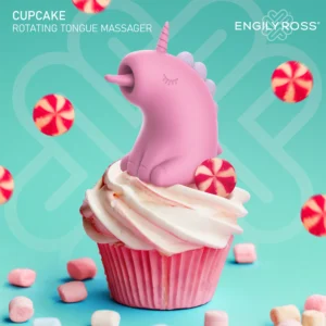 ER - Cupcake Unicorn - 360° Rotating Tongue Massager - Pink