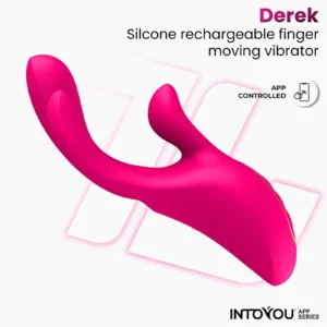 IY - Derek - Vibe with Finger Movement, 3 Motors, App Controlled- Pink