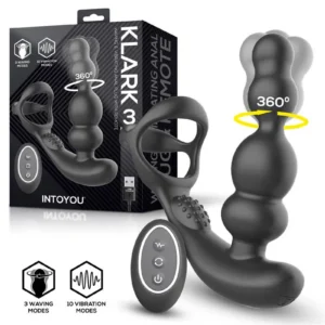 IY - Klark - Waving & Vibrating Anal Plug with Remote - Black