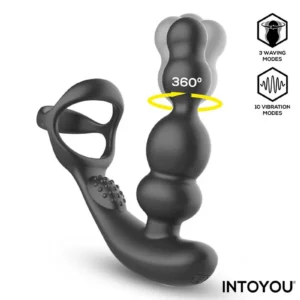 IY - Klark - Waving & Vibrating Anal Plug with Remote - Black