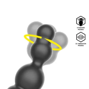 IY - Klark - Waving & Vibrating Anal Plug with Remote - Black