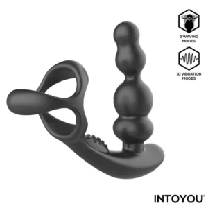 IY - Klark - Waving & Vibrating Anal Plug with Remote - Black