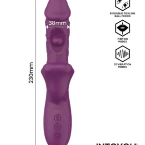 IY - Bella - Triple Motor Vibrator with Double Tickling Ball and Bitting - Purple