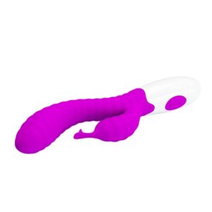 Pretty Love Hyman Purple – Vibrator Rabbit Waterproof, Silicon si ABS Premium, 20 cm, Ø 3.2 cm