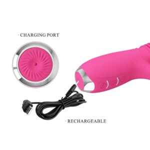 Pretty Love Dorothy Pink – Vibrator Rabbit Waterproof, Silicon Premium, Punctul G, roz, 19.7 cm, Ø 3.3 cm