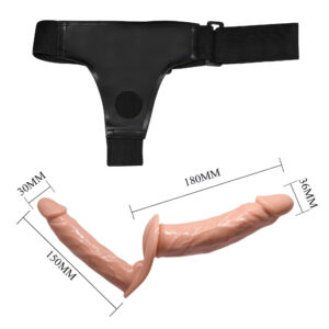Baile Ultra Passionate – Strap On Dublu cu Dildo Realistic, ABS Premium, 18 cm, Ø 3.6 cm