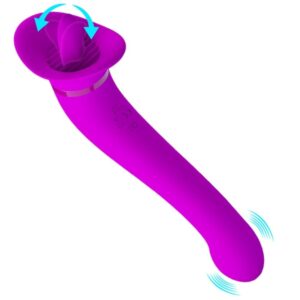 Pretty Love Faust – Vibrator Dublu Waterproof, Silicon, Punctul G, Stimulare Clitoris, 21.9 cm, Ø 3.2 cm