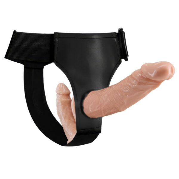 Baile Ultra Passionate – Strap On Dublu cu Dildo Realistic, ABS Premium, 18 cm, Ø 3.6 cm