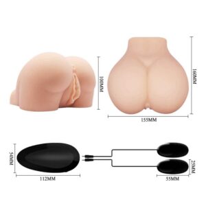 Crazy Bull Realistic – Masturbator Realistic Tip Vagin si Anus, cu Vibratii si Telecomanda, TPR Moale, Waterproof