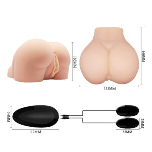 Crazy Bull Realistic – Masturbator Realistic Tip Vagin si Anus, cu Vibratii si Telecomanda, TPR Moale, Waterproof
