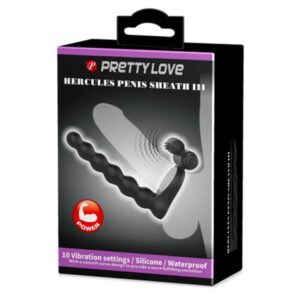 Pretty Love Hercules – Inel Penis cu Vibratie, Functie Dubla, Silicon, Waterproof