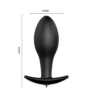 Pretty Love Vibrating Butt Plug – Dop Anal Vibrator Waterproof, Control prin telecomanda, Silicon, Ø 3,1 cm