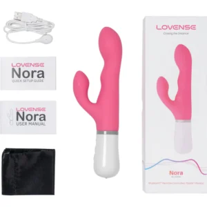 Lovense Nora – Vibrator Rabbit, Smart, cu Control prin Aplicatie, Waterproof, Silicon Premium, 24 cm