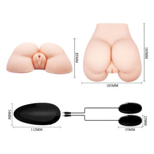 Crazy Bull Exact – Masturbator Realistic Tip Vagin si Anus, cu Vibratii si Telecomanda, TPR Moale, Waterproof