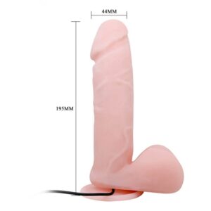 Baile Skin Oliver – Dildo Realistic Vibrator, cu Ventuza, Control prin Telecomanda, TPR moale, Ø 4.4 cm