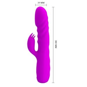 Pretty Love Melanie – Vibrator Rabbit Waterproof, 12 Moduri de Vibratii, Silicon Premium, 20,5 cm, Ø 3,5 cm
