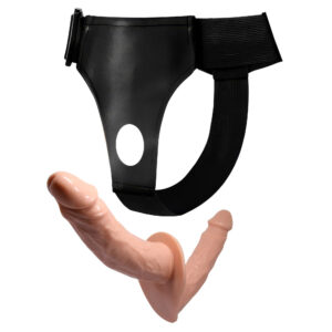 Baile Ultra Passionate – Strap On Dublu cu Dildo Realistic, ABS Premium, 18 cm, Ø 3.6 cm