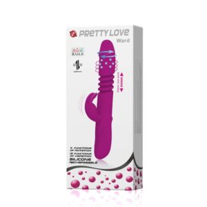 Pretty Love Ward – Vibrator Rabbit Waterproof, Silicon, punctul G, Functie de Impingere, 27 cm, Ø 3.5 cm