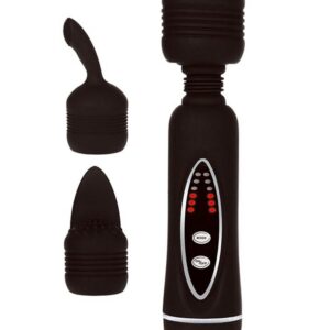 Pretty Love Magical Massager – Vibrator Wand Masaj Waterproof, Silicon Premium, 12 moduri de vibratii, Negru