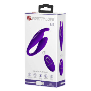 Pretty Love Bill Purple – Vibrator Stimulare Clitoris si Punctul G, Control prin Telecomanda, 11.8,5 cm, Ø 3.2 cm