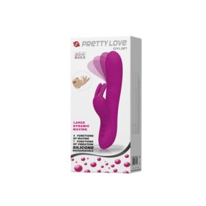 Pretty Love Dylan Purple – Vibrator Rabbit Waterproof, Silicon Premium, 21 cm, Ø 3.5 cm