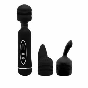 Pretty Love Magical Massager – Vibrator Wand Masaj Waterproof, Silicon Premium, 12 moduri de vibratii, Negru