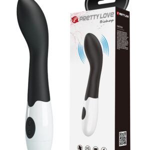 Pretty Love Bishop – Vibrator Punctul G Waterproof, Silicon Premium, Negru, 18.2 cm, Ø 3.1 cm